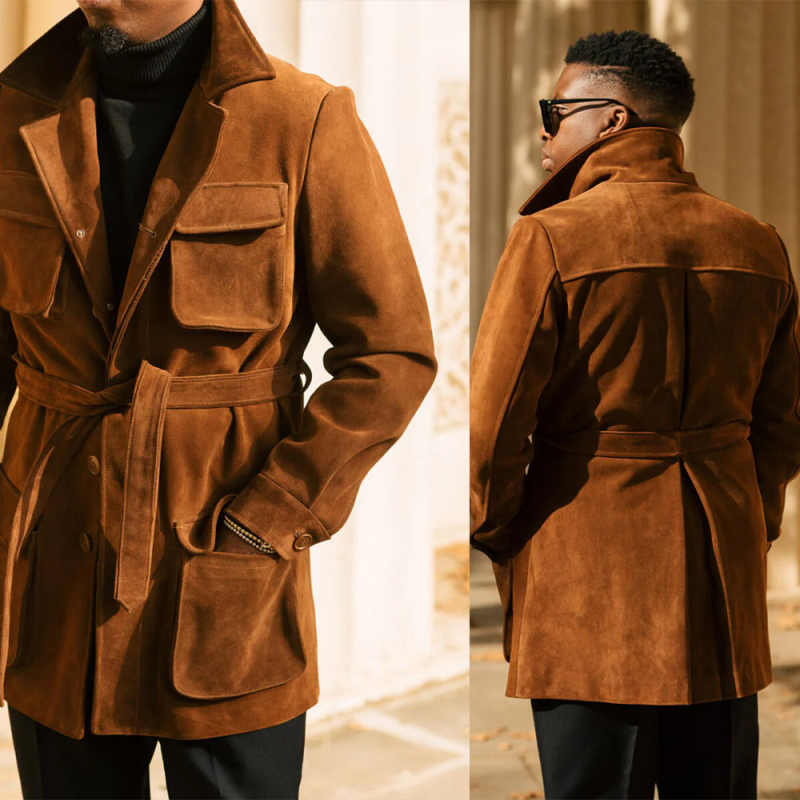 Casual Customized Men Jacket Clothes Notched Lapel Single Breasted Jacket Fit Male Fashion Business Party Show Wear One Piece