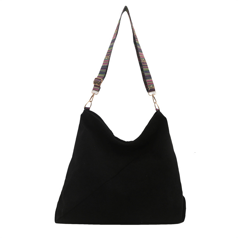 Corduroy 024 New Korean Fashion Large Capacity Single Shoulder Tote Versatile Commuter Crossbody Bag