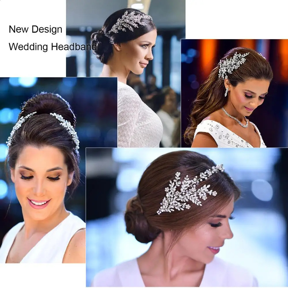 Handmade Cubic Zirconia Bridal Wedding Soft Headband Hairband Tiara Hair Jewelry Accessories Hairpieces CHA10045 250804
