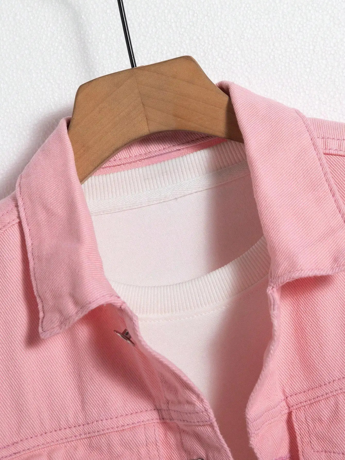 Mens denim jacket for spring and autumn Pink coat Simple versatile For daily leisure 250809