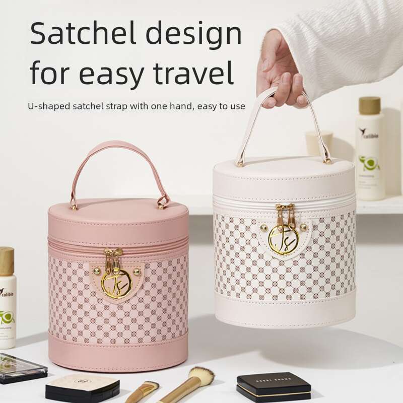 DHpet_wholesale Portable Makeup Case - Large Capacity Waterproof Cosmetic Bag with Chain Handle, Cute Travel Toiletry Organizer (19.5x18.5x17.5cm)