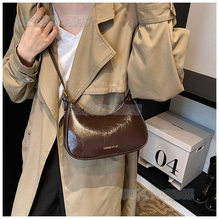 Minimalist Underarm Bag Textured Bag 2024 New Fashion Womens Trendy Shoulder Bag Baguette Dumpling Bag H250809