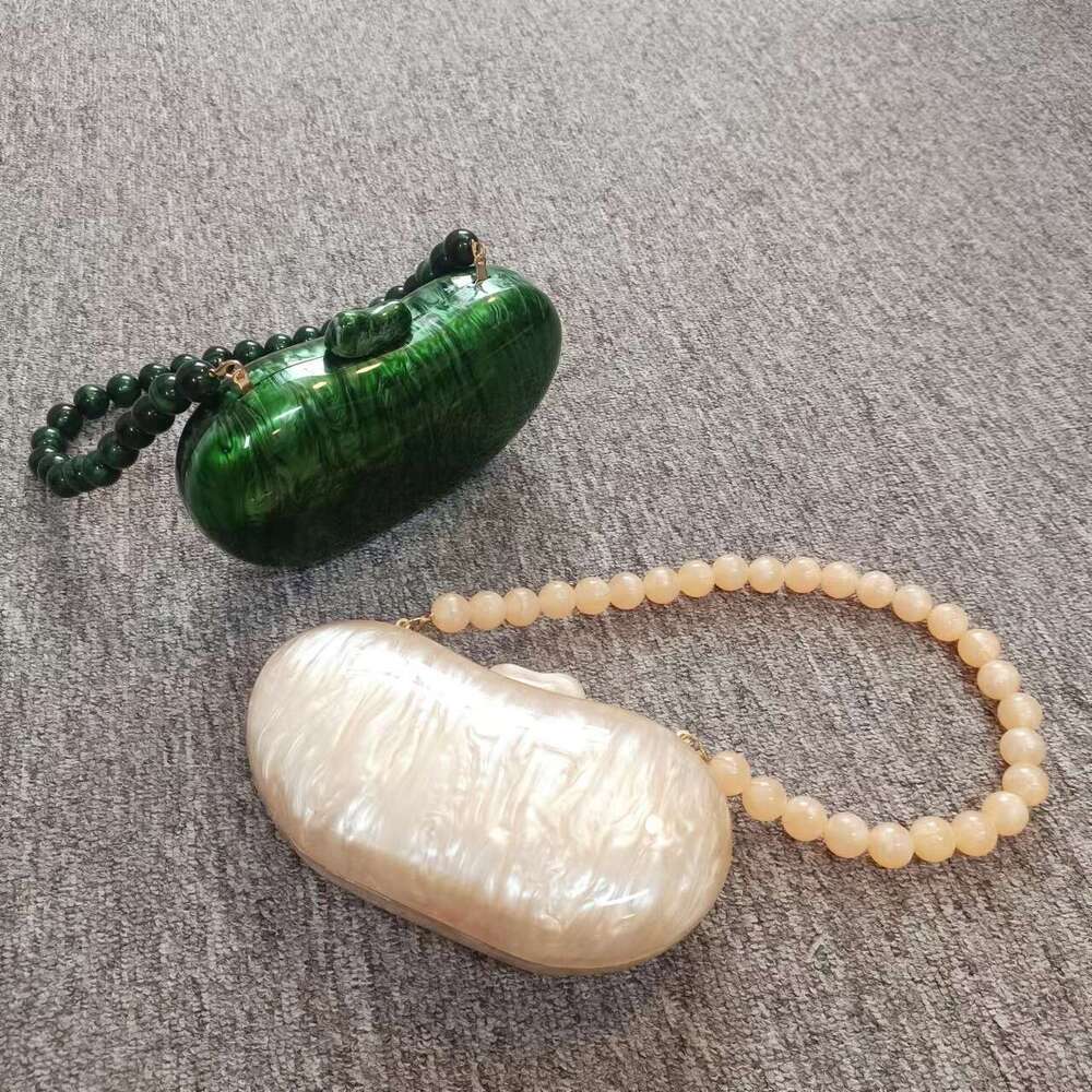 Women's Autumn Winter New Bean Acrylic Evening Shoulder Clutch Bag Ins Fashion Trend Novelty