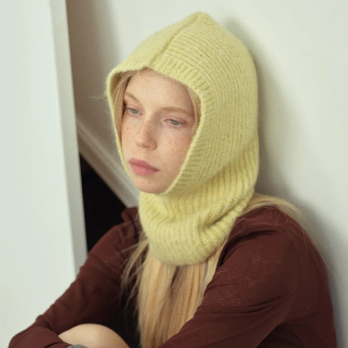 Cashmere Balaclava Hats with Alpaca Wool Beanie for Womens Autumn and Winter 250808