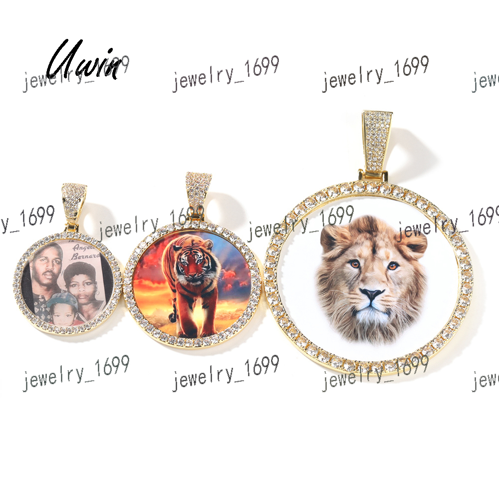 Personalized Round Shape Small Medium Large Size Photo Memory Picture Pendant Free Engraving Memory Necklace