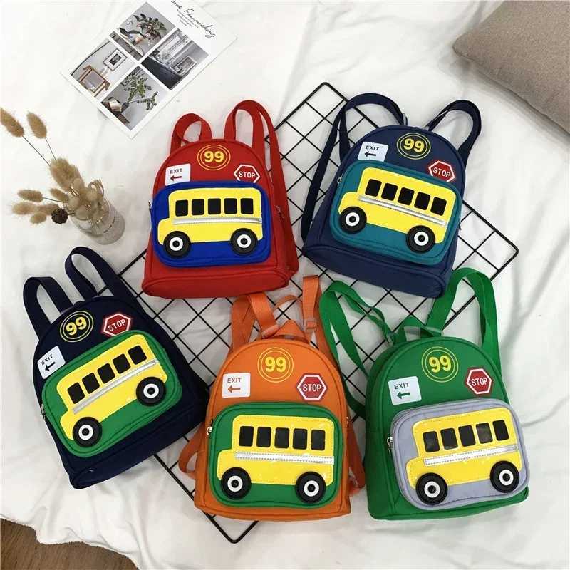 Back To School Cartoon Car Children Backpack Kindergarten Kids School Bags for Girls Boys Cute Canvas Toddler Backpack M250811