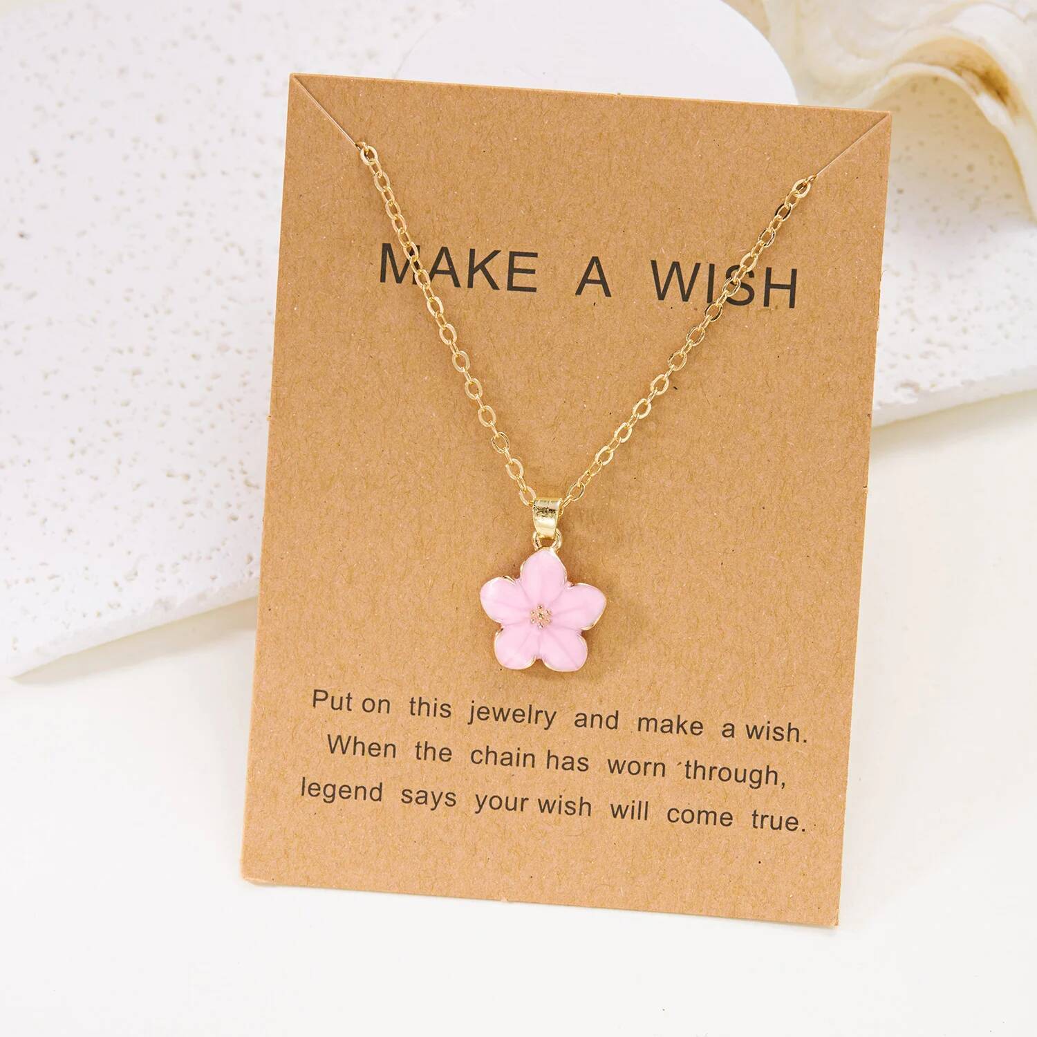 Simple Cute Cherry Blossom Necklace for Women Trendy Colorful Flower Pendant Choker Friendship Jewelry Party Gift