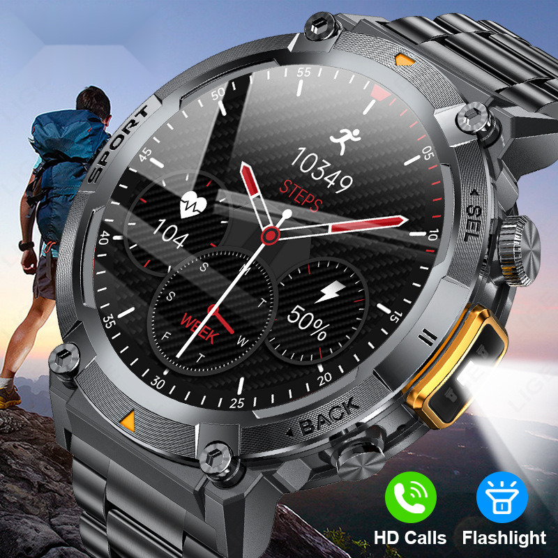 New S100 Outdoor Smart Watch Bluetooth Call Flashlight Information Push Sports Waterproof Watch