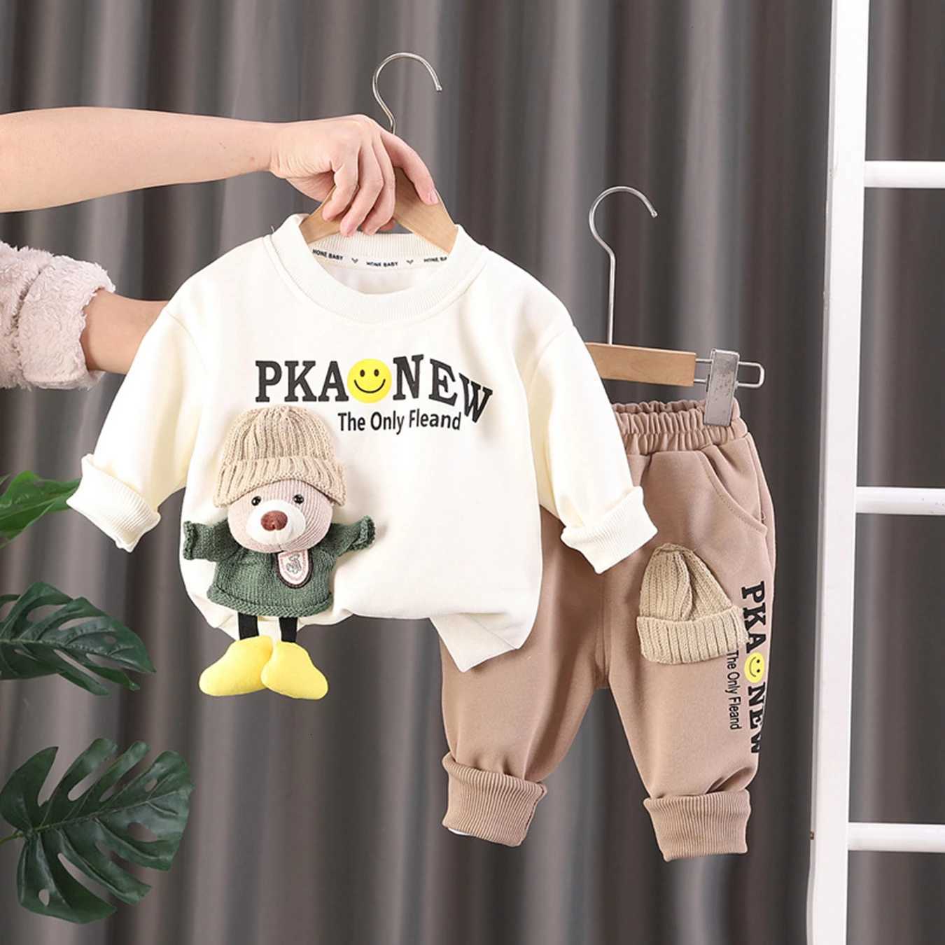 Infant Baby Boy Clothes Set Spring Autumn O-neck Pullover Long Sleeve T-shirts+pants Kids Clothes Two Piece Outfit Set Z250811