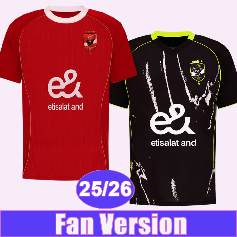 25 26 AL Ahly Egypt Mens Soccer Jerseys TREZEGUET R.SLIM E.ASHOUR H.ELSHAHAT M.ATTIA O.KAMAL Home Away Football Shirts Short Sleeve Uniforms