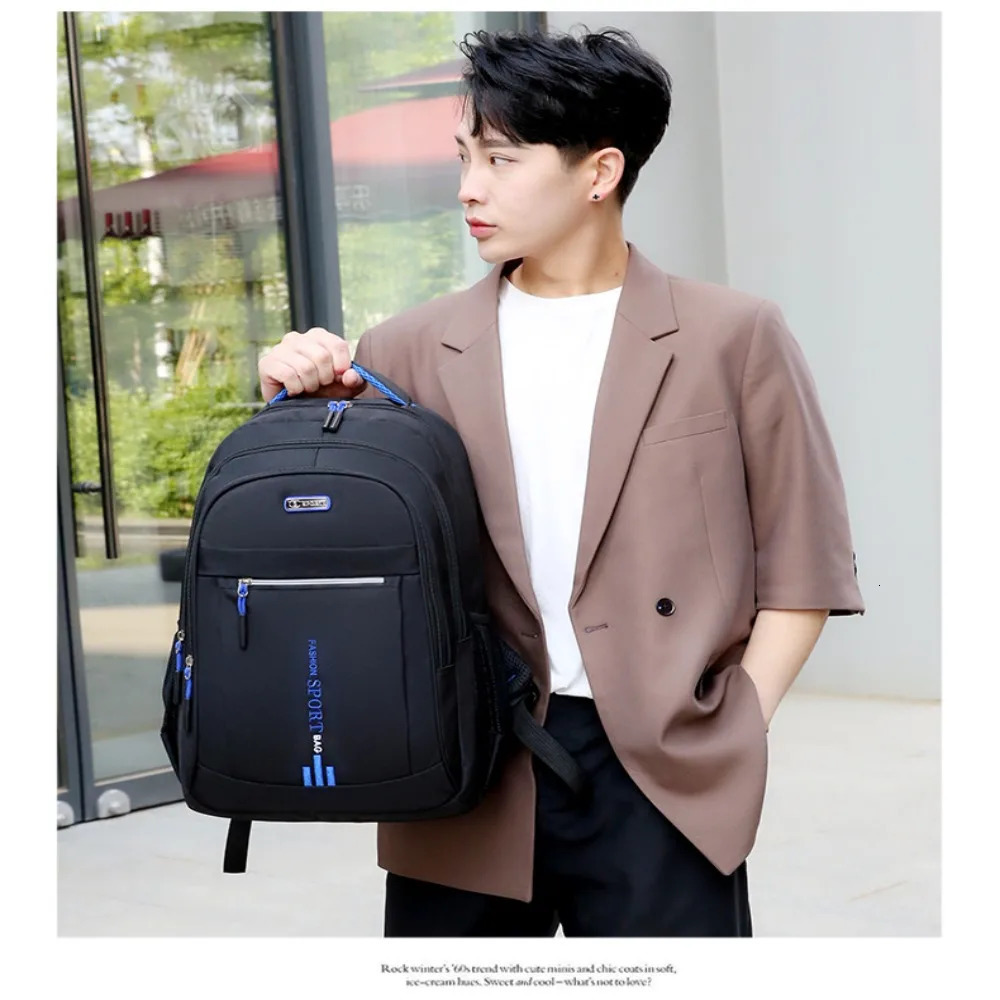 Oxford Waterproof Rucksack Mens Backpacks Business Computer Bag Casual Travel Backpack Senior High School Student Schoolbag 250811