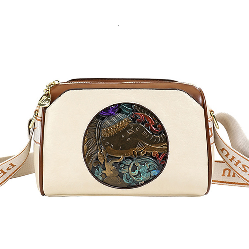 Lucky Elephant Embossed Three-Layer Large Capacity Pillow Women's New Fashion Mom Single Shoulder Crossbody Bag ddmymoon