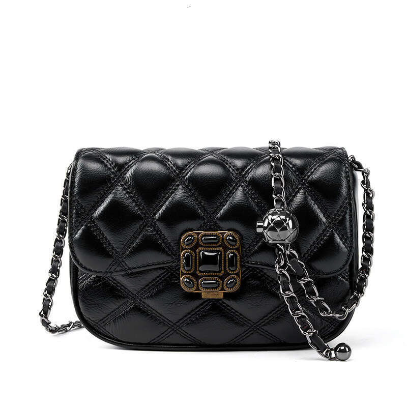 High-end women's clothing trendy fashion niche crossbody quilted chain design shoulder small square stray bag