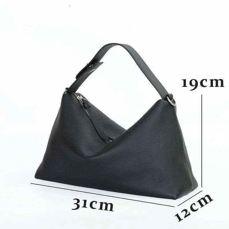 2025 New Simple Yellow Green Color Soft Tote 100% Natural Cow Leather Women Handbag Good Shape Female Shoulder Bag