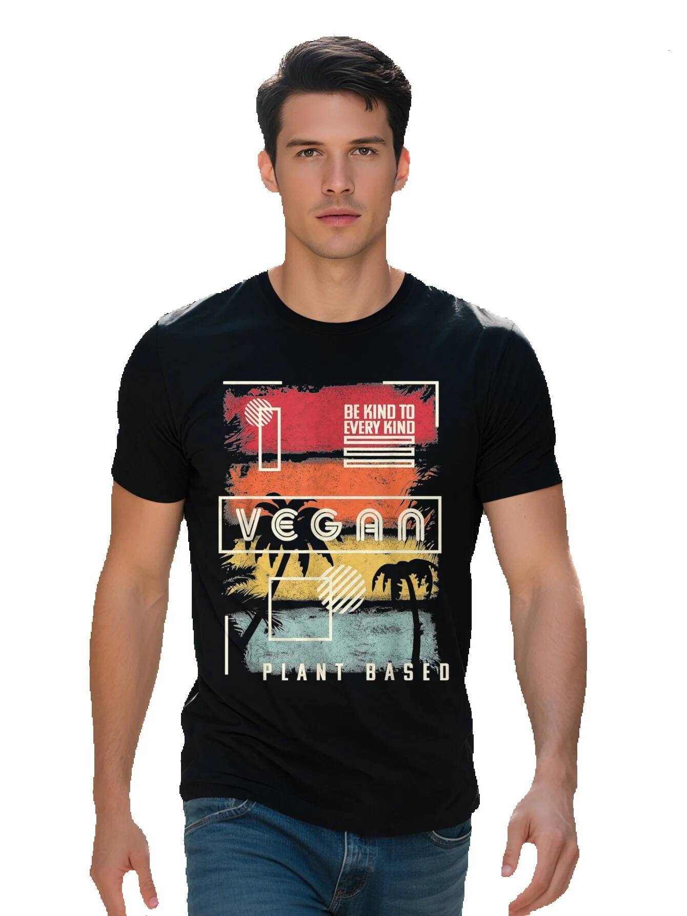 Graphic T Shirt Cotton Crew Neck Tee Casual Short Sleeve Pullover with Alphabet Pattern All Season Knit Fabric e464e 0ac83