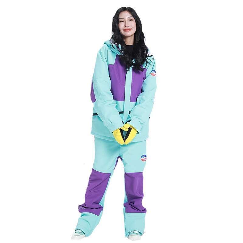 Women's men's professional snowboard snowsuit double board warm thick windproof and waterproof outdoor skiing equipment