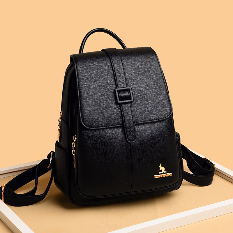 Soft Leather Backpack for Women, New Korean Style, Versatile Large Capacity Women's Backpack, Travel Mommy Bag, Student School Bag ddmymoon