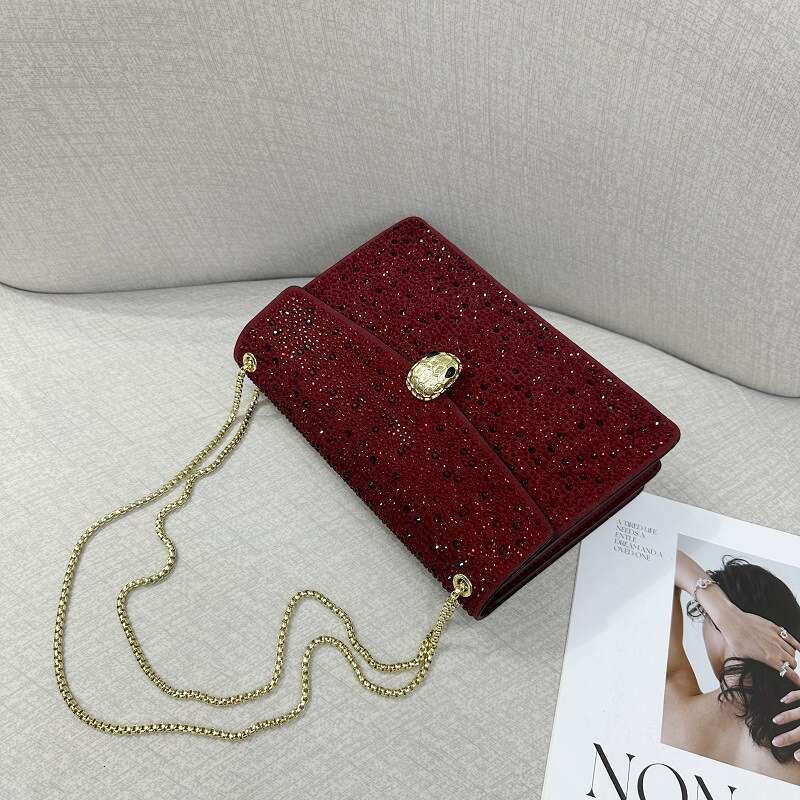 Diamond-Encrusted Handbag 2024 Autumn New High-Quality Fashion Evening Shoulder Crossbody Full Diamond Women
