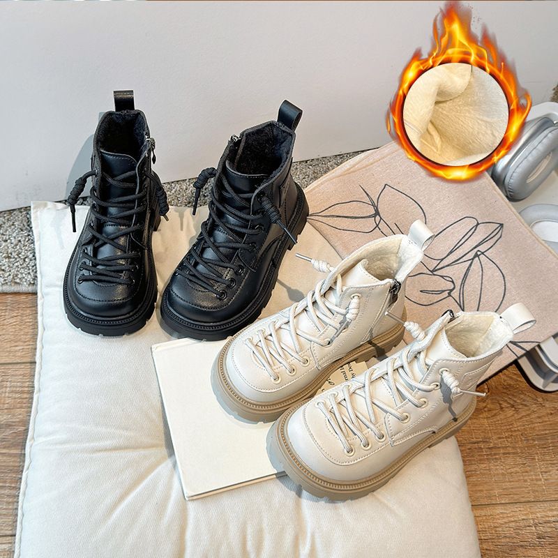 Boys Boots Girl Toddler Waterproof Non Slip Winter Boots Children Leather Plush Shoes Cutefeet Fashion Kid Boots Sizes 23 - 35