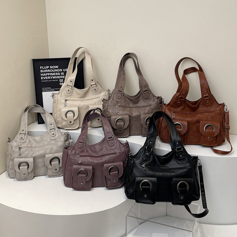 Fashion Single Shoulder New PU Women's Commuting Large Capacity Tote Crossbody Bag ddmymoon
