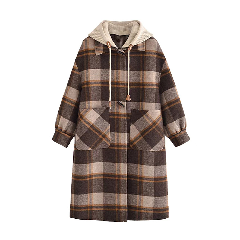 Autumn-Winter Fashion: Stylish Ladies' Wool Overcoat Featuring Twin Sides Design and Unique Button Details