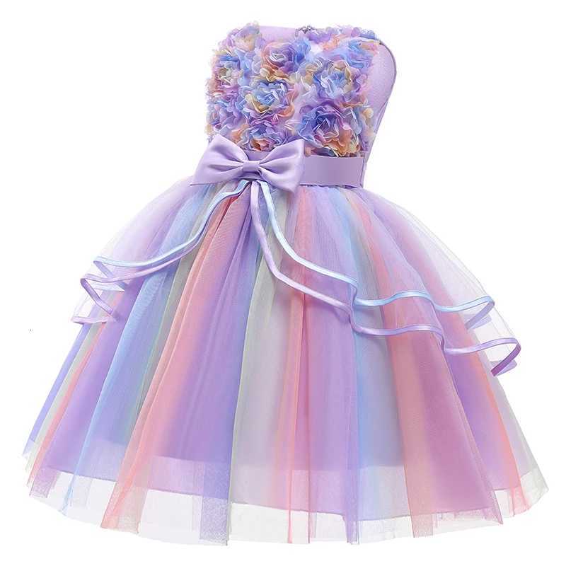 Baby Girl Dress Flower Girl Wedding Princess Dress Girl Christmas Bowknot Costume Kids Birthday Party Cake Tutu Dress W250811