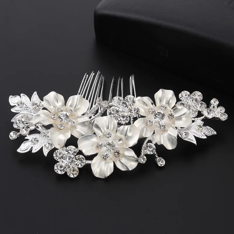 Bride Wedding Hair Combs GoldSilver Color Alloy Flower Hairpin Clips for Women Birthday Party Headpiece Bridesmaid Jewelry 250804