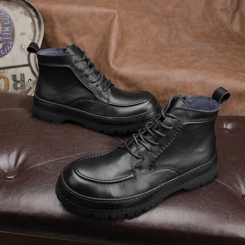 Luxury Designer Men Boots Retro Tooling Boots Genuine Leather Lace Up Outdoor High Top Casual Shoes for Men Ankle Boots W250811