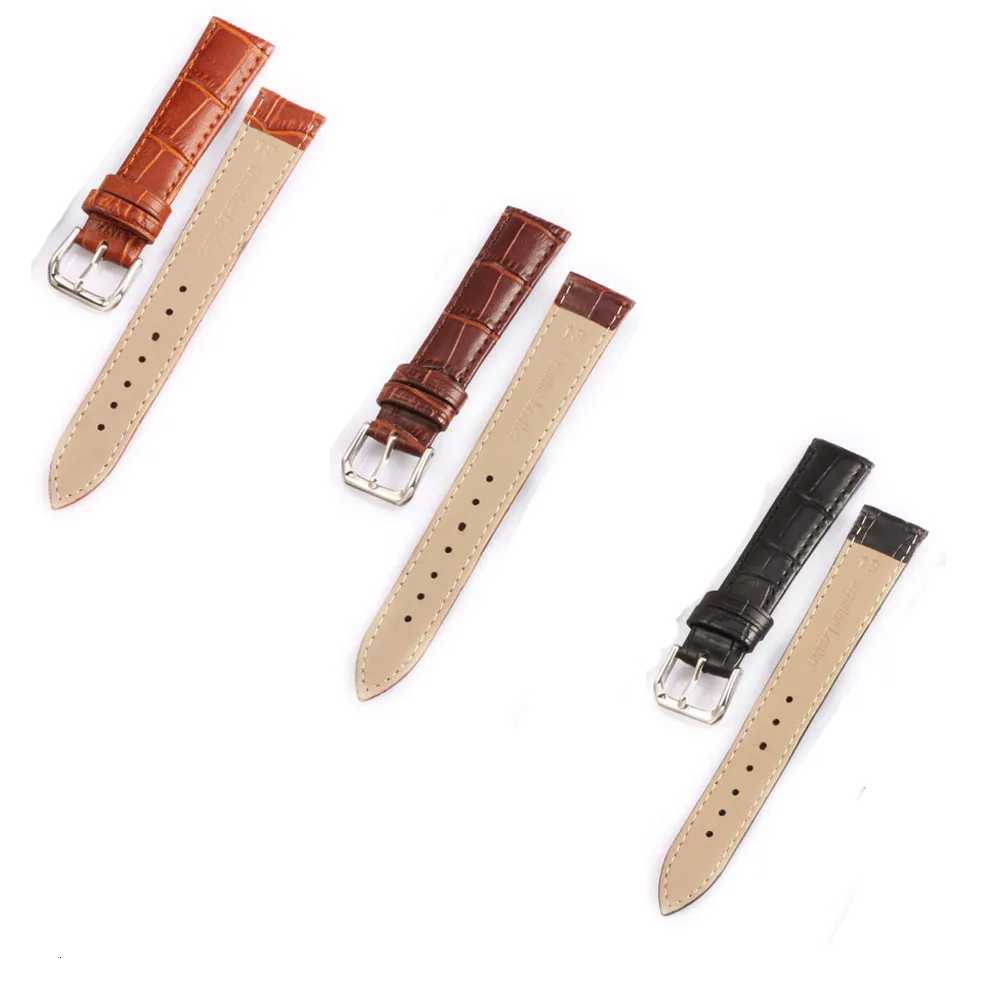 Chrocodyle Genuine Leather Watch Band 12mm 14mm 16mm 18mm 19 20mm 21mm 22mm 24mm Silver Buckle Cowhide Watch Strap with Pins W250811
