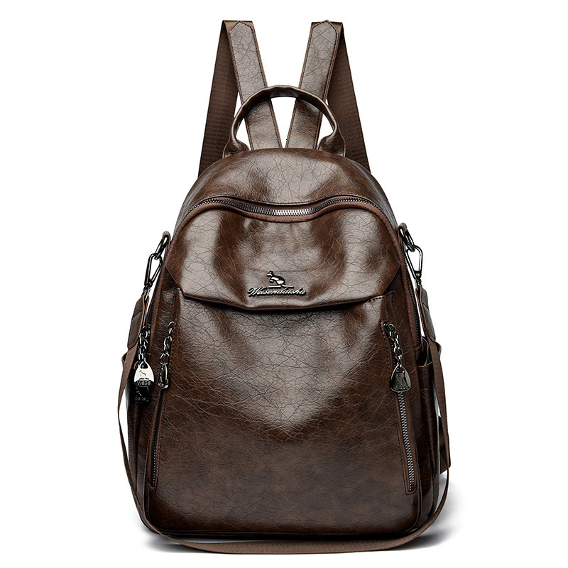 Soft Leather Women 2025 New Casual Multi-Functional Travel Backpack Large Capacity Commuting School Bag ddmymoon