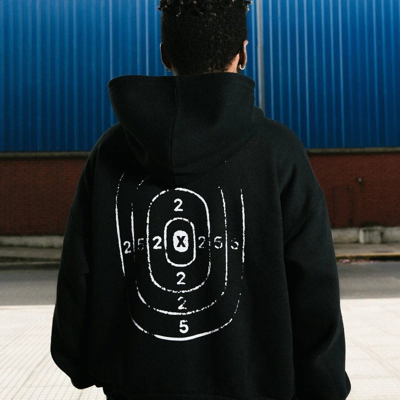 Y2K Retro Sweatshirts Print Pattern Letter Digit Gunrange Target Zip Up Hoodies Hip Hop Trendy Unisex Oversized Streetwear 250808