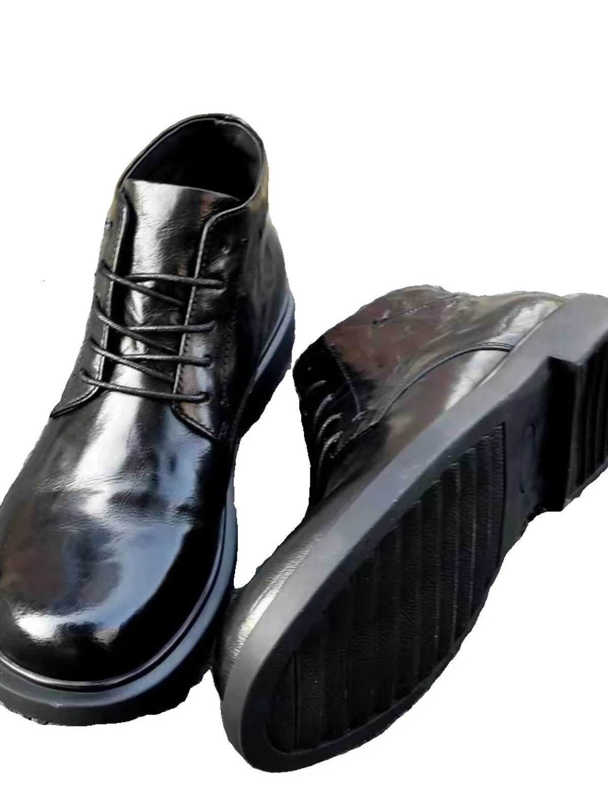 Mens Casual Fashion Leather Boots Round Toe Orthopedic Boots Flat Boots Trendy Boots Warm Lace-up Rubber Outsole W250811