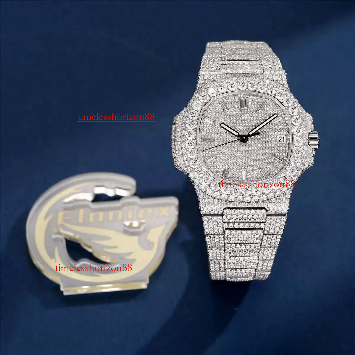 Custom-Moissanite High-End Watch with Gift Box & Certification - Passes AAAA+ Dia Quality Test