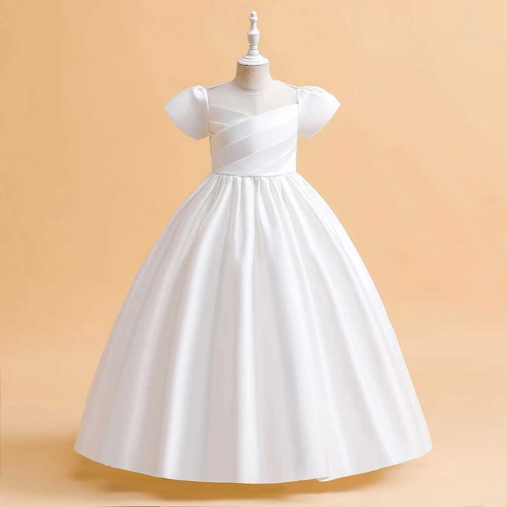 Elegant Bridesmaid Dresses For Girls Wedding Party Gown White First Communion Ceremony Long Evening Dress Kids Summer Clothes W250811