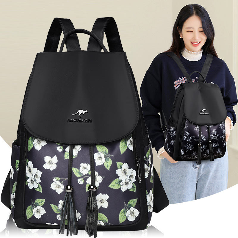 Fashion Printed Oxford Cloth for Women 2025 New Korean Style Casual Travel Large Capacity Ladies Backpack School Bag ddmymoon