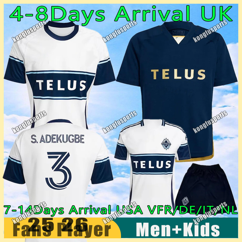 vancouver whitecaps 25 26 kit soccer jerseys KREILACH WHITE LABORDA VESELINOVIC BERHALTER Home Away vancouver whitecaps football shirts Short Sleeve Uniforms