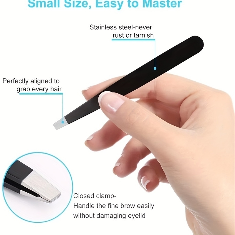 Eyebrow Tweezer Colorful Hair Beauty Fine Hairs Puller Stainless Steel Slanted Eye Brow Clips Removal Makeup Tools y250716