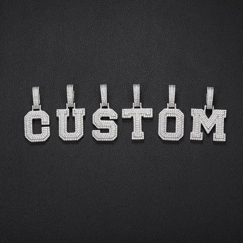 Customized Name Pendant Necklaces Iced Out D VVS1 Moissanite Silver 925 Personalized Letters Chain Hip Hop Jewelry for Women Men