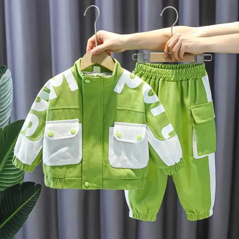 Boys Clothing Suit Spring and Autumn Childrens Sportswear Two-piece Set Fashion New Zipper Jacket+Pants Suit for Boys 2-10 Years Z250811