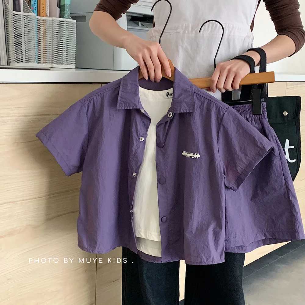 Childrens Summer Set Childrens Clothing Boys Korean Short Sleeved Shirt Casual Five Piece Pants Two-Piece Set Z250811