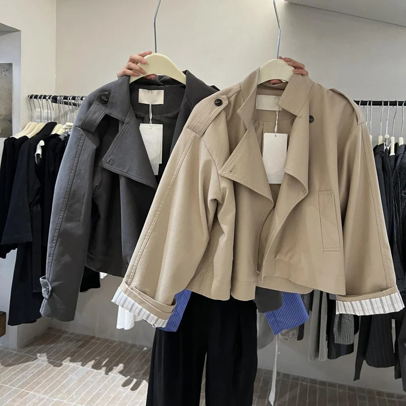 Spring Autumn Trench Coat Female Korean Elegant Chic Allmatch Women Windbreaker Jacket Casual Ladies Outerwear Tops 250809