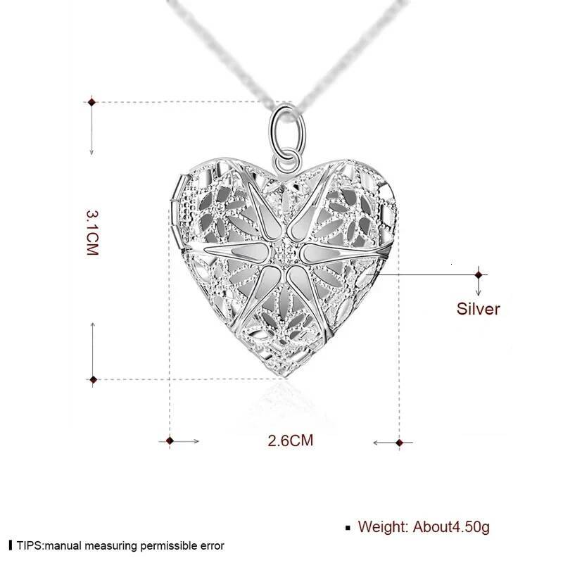 URMYLADY Sterling Sier Photo Frame Pendant Necklace 18/20/22/24 Inch Snake Chain For Woman Charm Wedding Fashion Jewelry