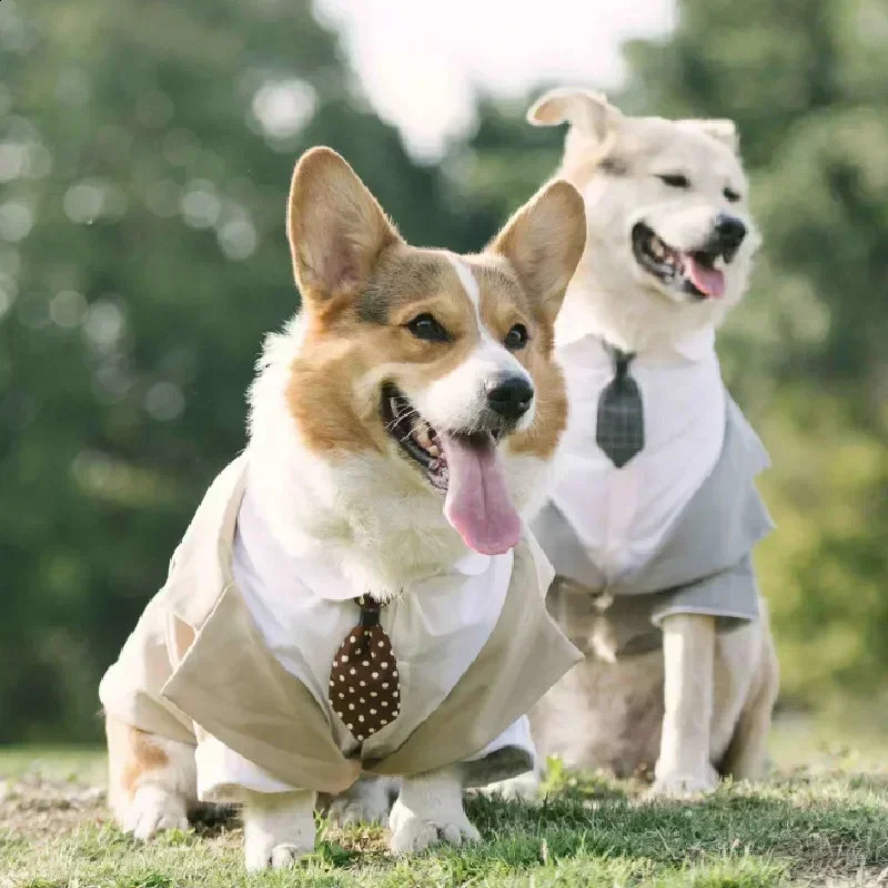 Boy Dog Clothes Tuxedo Poodle Schnauzer Corgi Shiba Inu Husky Labrador Golden Retriever Big Large Dog Clothing Wedding Suit 250805