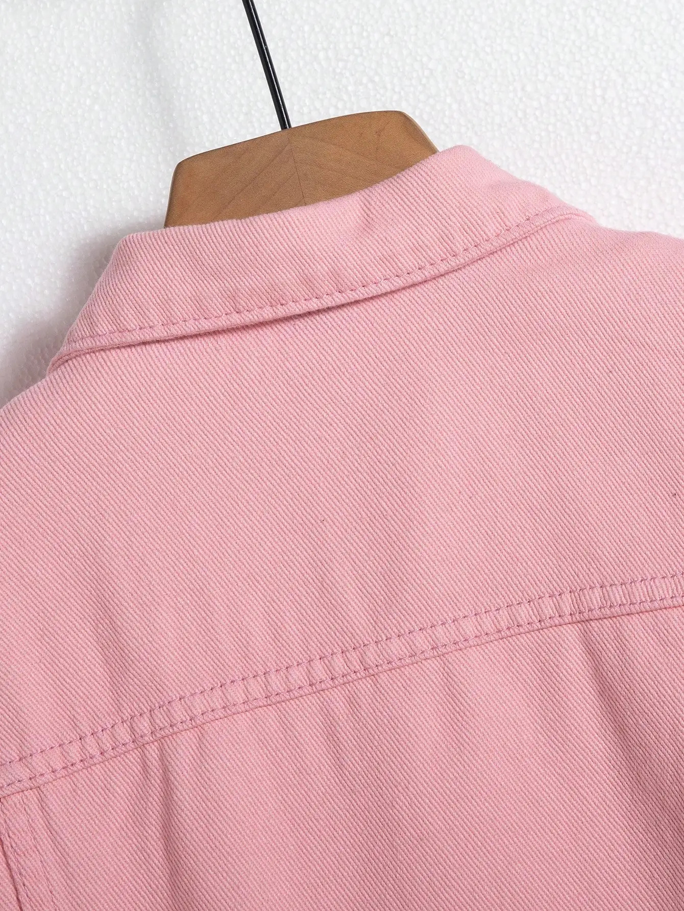 Mens denim jacket for spring and autumn Pink coat Simple versatile For daily leisure 250809