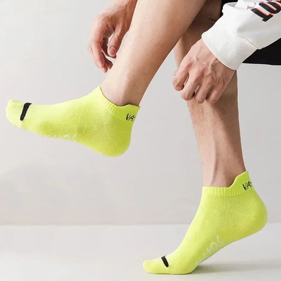 5 Pairs Summer Cotton Mens Socks Short Thin Casual Mesh Breathable Boat Fashion Comfortable Street Style Sockke Gift 250805