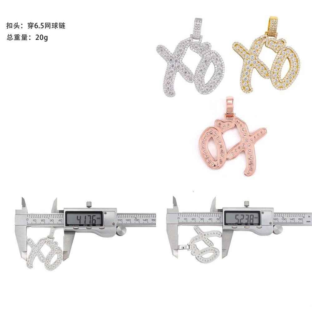 Moissminer XO VVS Moissanite Pendants Necklaces For Men Women Pass Tester S925 Silver Chain Hip Hop Jewelry GRA Free Shipping