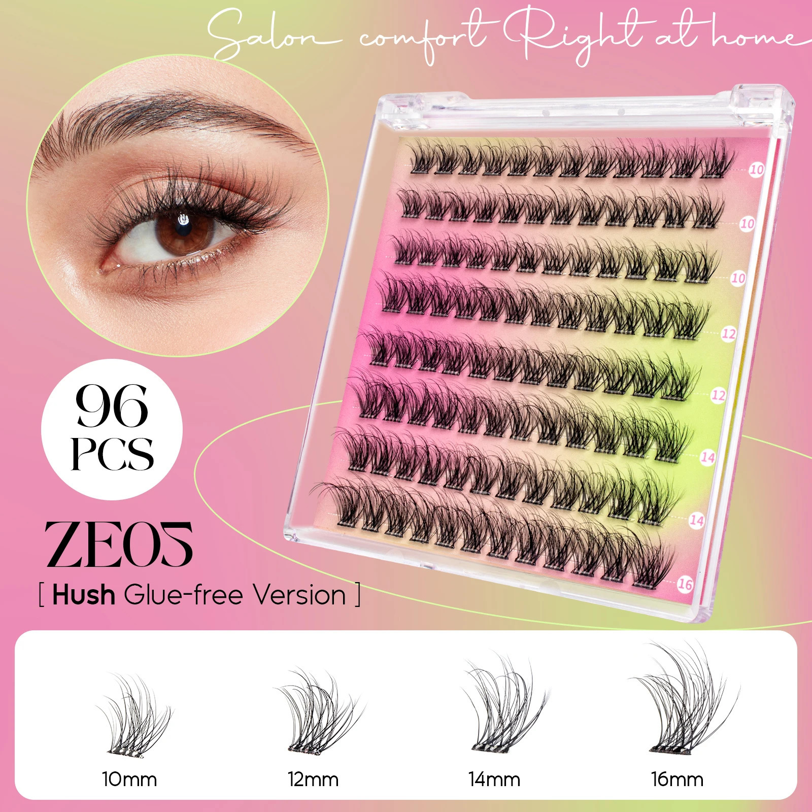 VYRILA Self Adhesive Cluster Lashes Glue-Free DIY Individual Eyelash Extension Natural Soft Lashes No Glue Needed Segmented Lash 250805