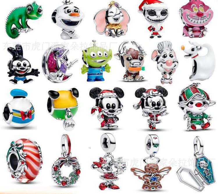 2025 New Christmas charms beads 925 Sterling silver animal Charms fit For Silver Women's Bracelet necklace DIY Gift wholesale free shipping