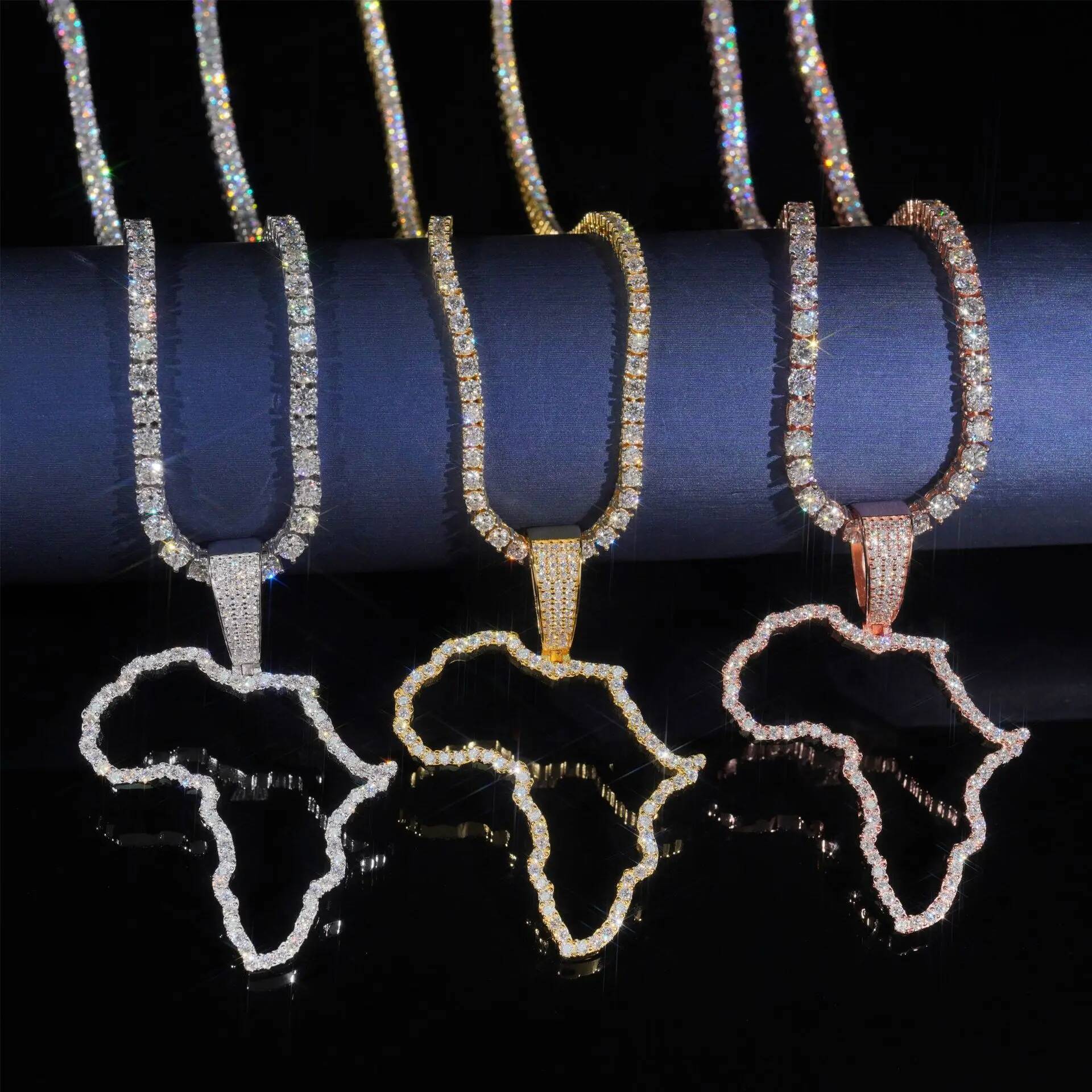 Mossanite Men Pendant Necklace 925 Silver D Color Rose Gold Moissanite Pendant For Women Hiphop Moissanite Necklace For Women