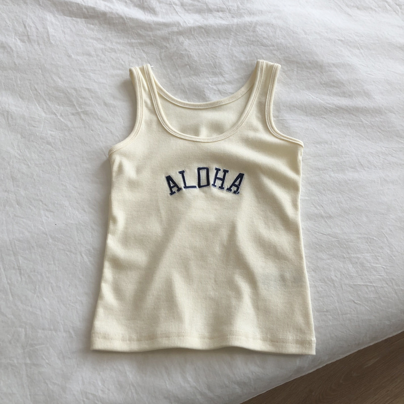 2025 Ice Silk Thread Design Embroidered Slimming Summer Top for Women Casual Slim Fit Sleeveless T-Shirt Vest for Women